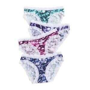 Stripe and Stare Violet Swirl Knicker 4-Pack Box In Multicolor XS NWT